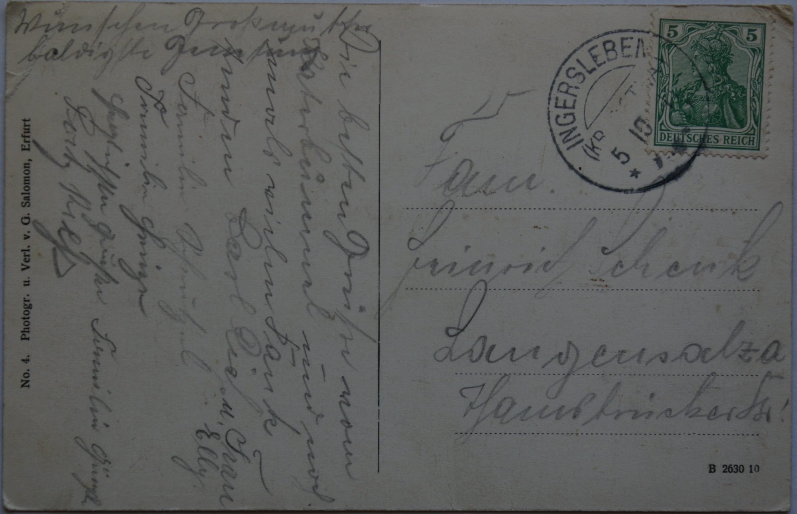 Vokietijos Reichas, Erfurtas 1911m atvirlaiškis