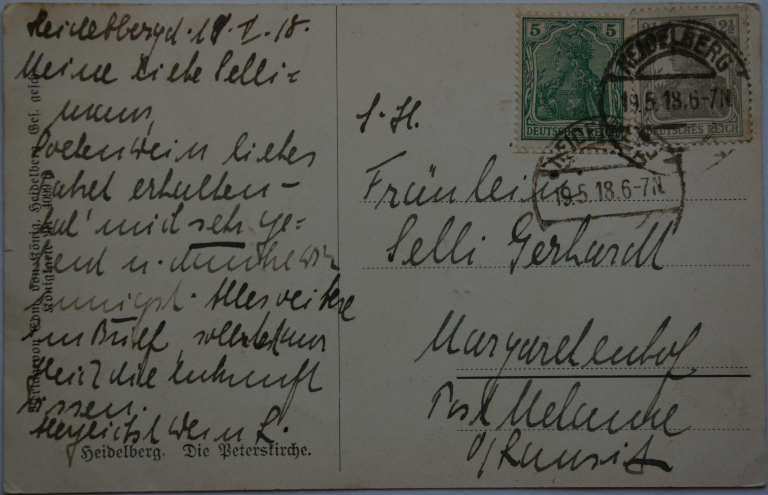 Vokietijos Reichas, Heidelbergas 1918m atvirlaiškis