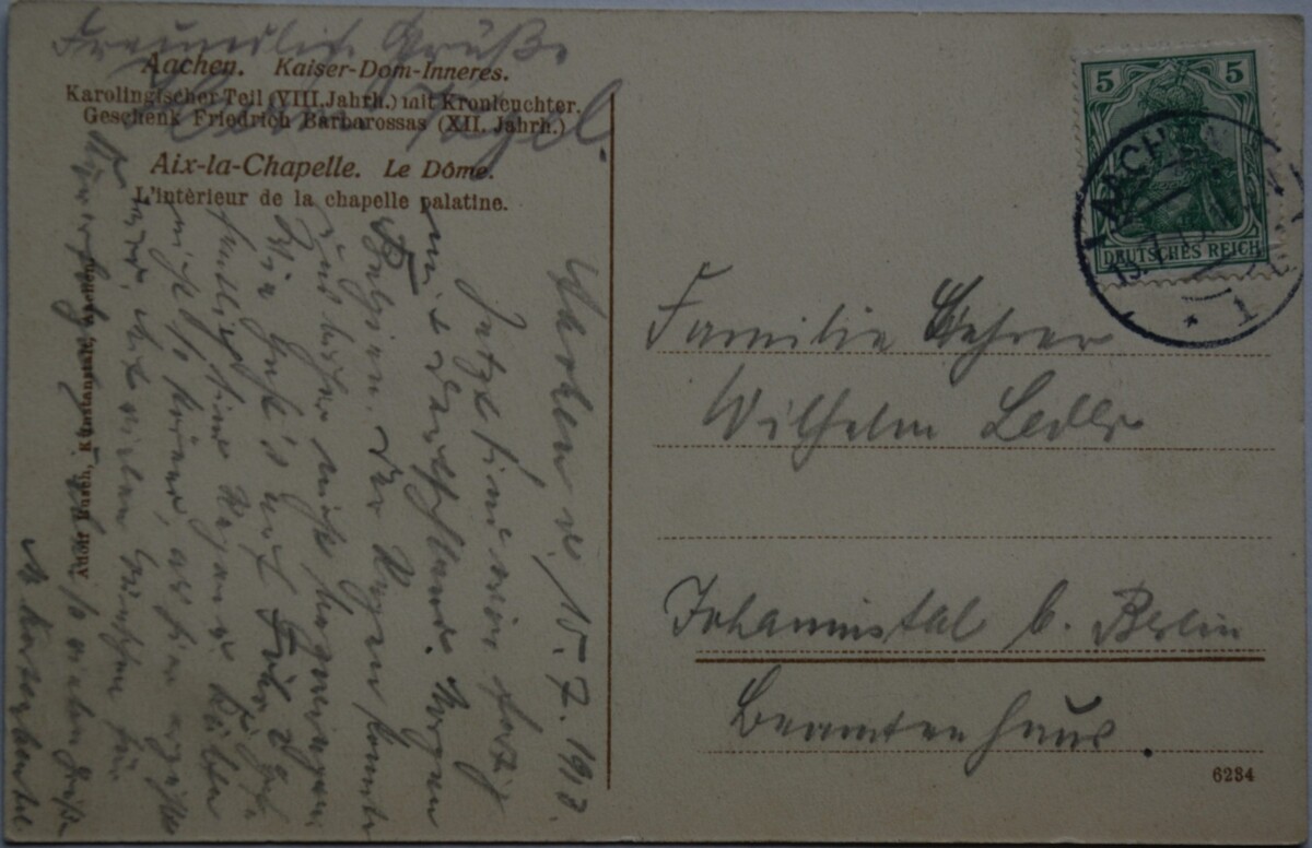 Vokietijos Reichas, Achenas 1913m atvirlaiškis