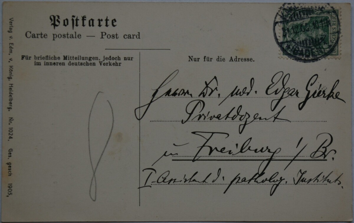 Vokietijos Reichas, Heidelbergas 1903m atvirlaiškis