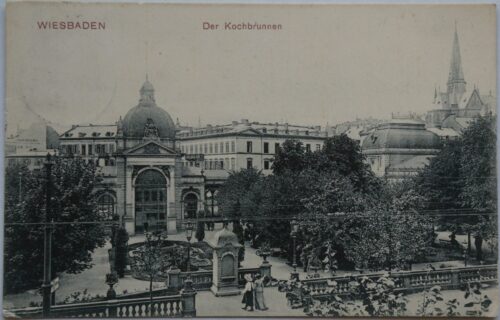 Vokietijos Reichas Wiesbadenas 1908m atvirlaiškis