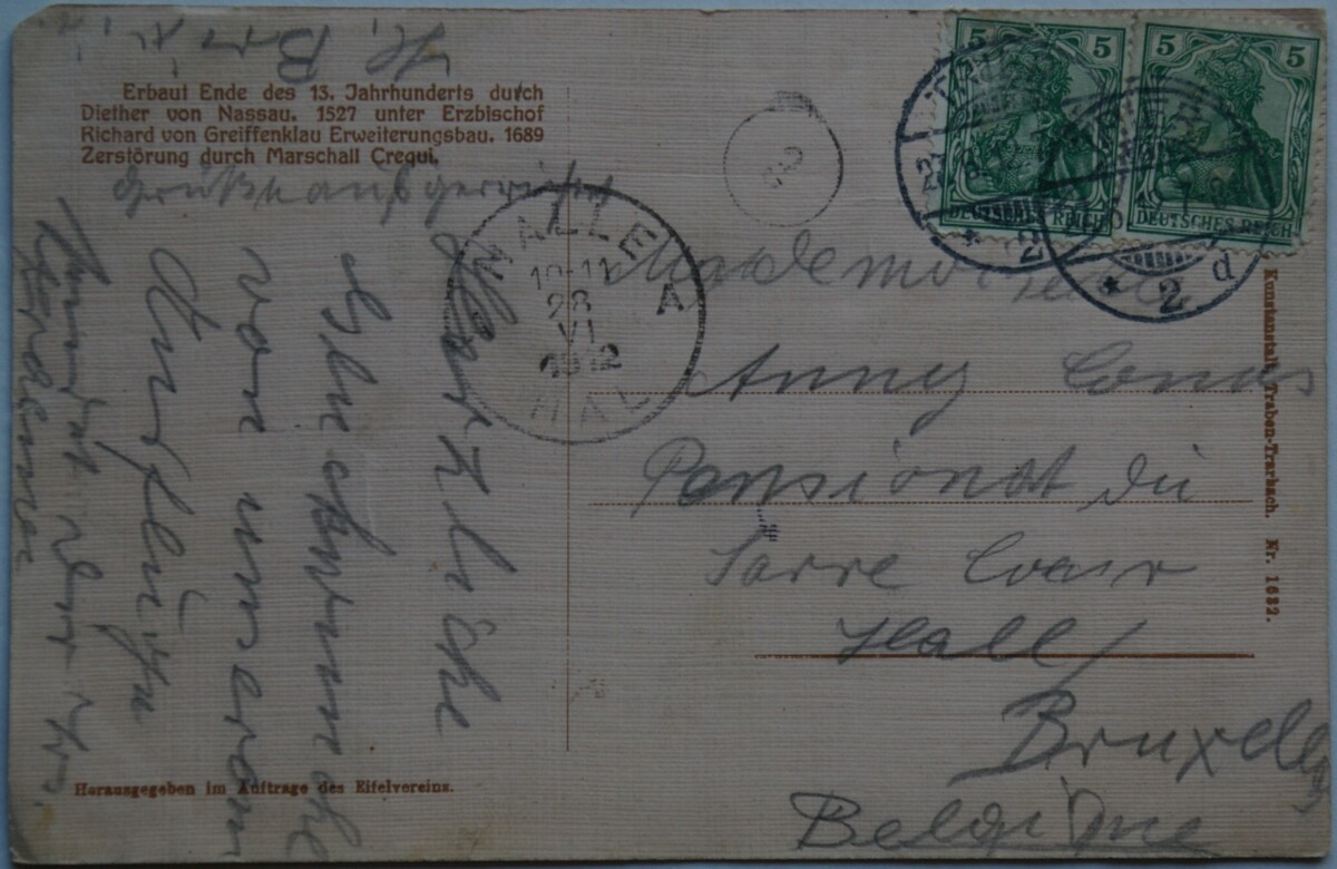 Vokietijos Reichas, Trieras 1912m atvirlaiškis