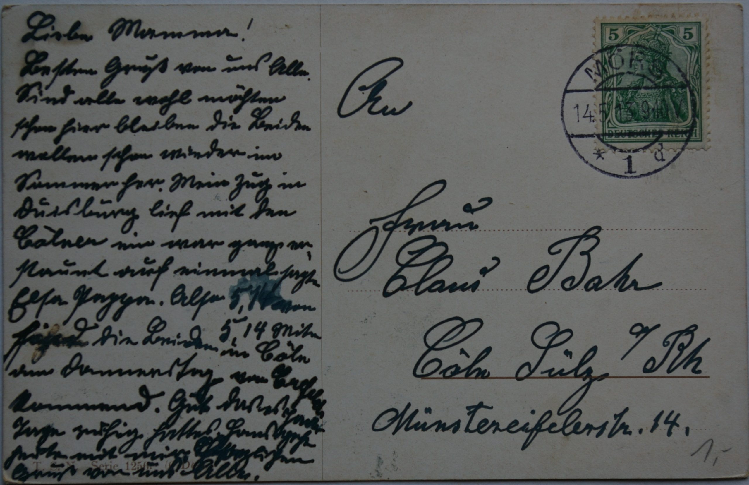 Vokietijos Reichas 1913m atvirlaiškis