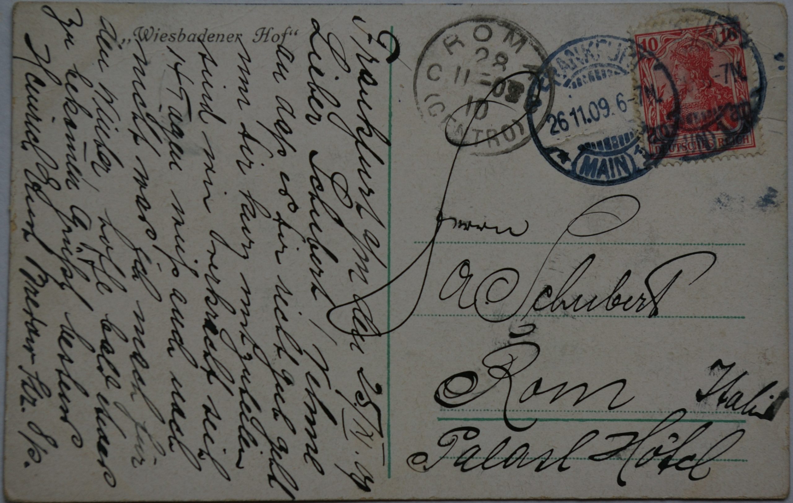 Vokietijos Reichas, Wiesbadenas 1909m atvirlaiškis