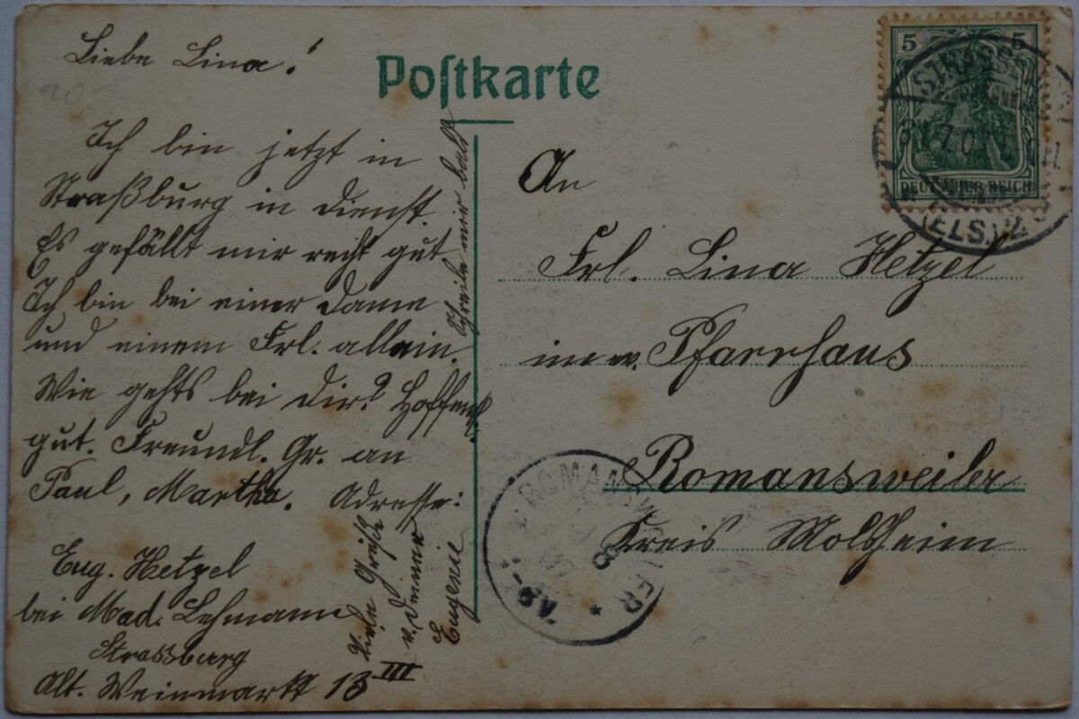 Vokietijos Reichas, Strazbūras 1907m atvirlaiškis