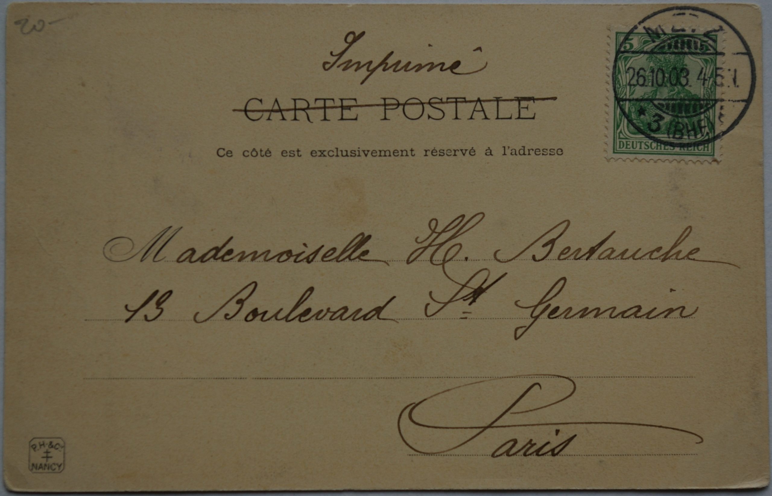 Vokietijos Reichas, Strazbūras 1903m atvirlaiškis