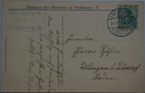 Vokietijos Reichas, Strazbūras 1911m atvirlaiškis