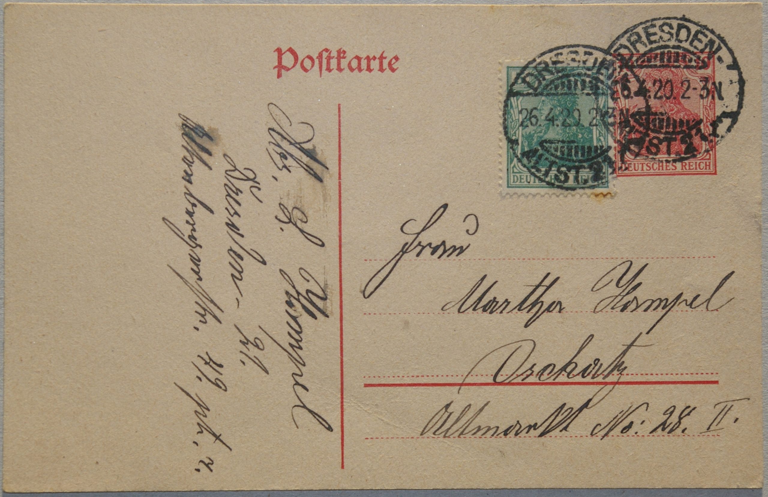 Vokietijos Reichas, 1920m atvirlaiškis