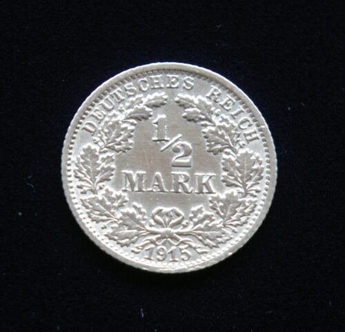 Vokietijos Imperija, SIDABRINĖ 1/2 markės 1915m-F