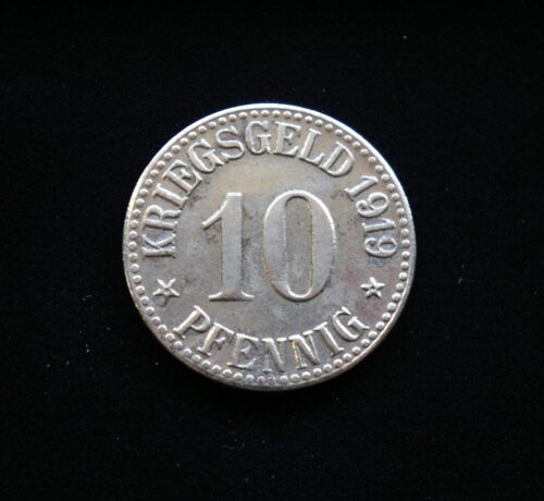 Cassel'io kriegsgeldai, 1919m, 10 pfenigų