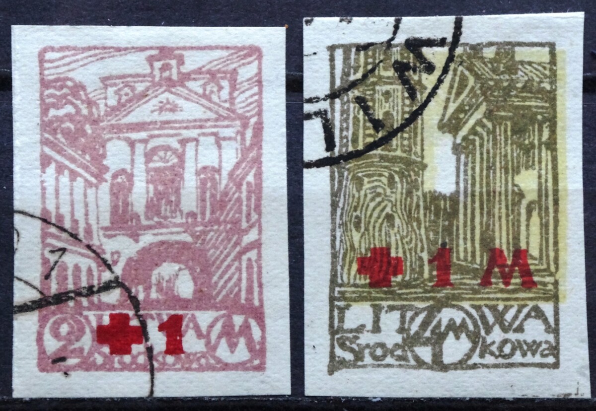 Vidurio Lietuva, pilna serija MiNr 29-30 B Used(O)