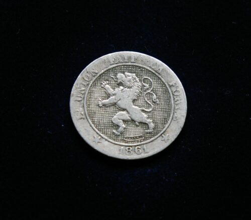 Belgija, 5 santimai 1861m E