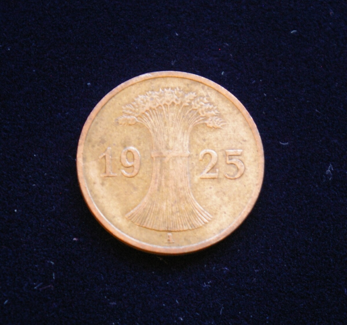 Veimaro Respublika, 1 reichspfenigis 1925m-A