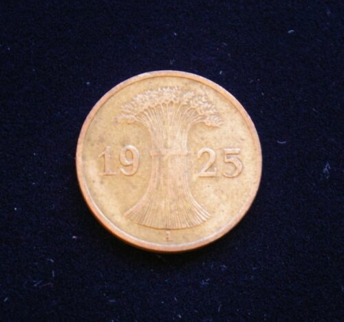Veimaro Respublika, 1 reichspfenigis 1925m-A