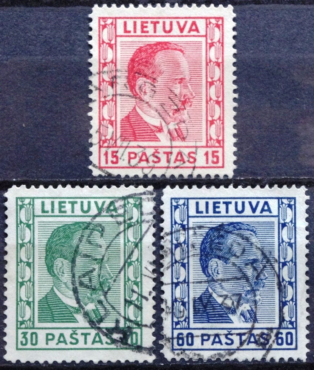 Tarpukario Lietuva, pilna serija, MiNr 410-412 Used(O)