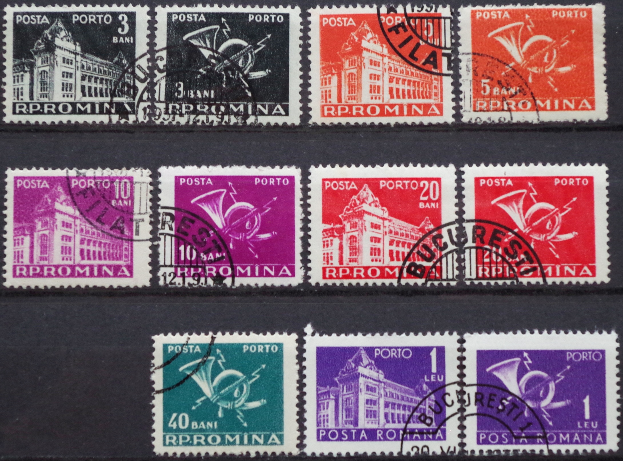Rumunija, portomarkės MiNr 101-106 Used(O)