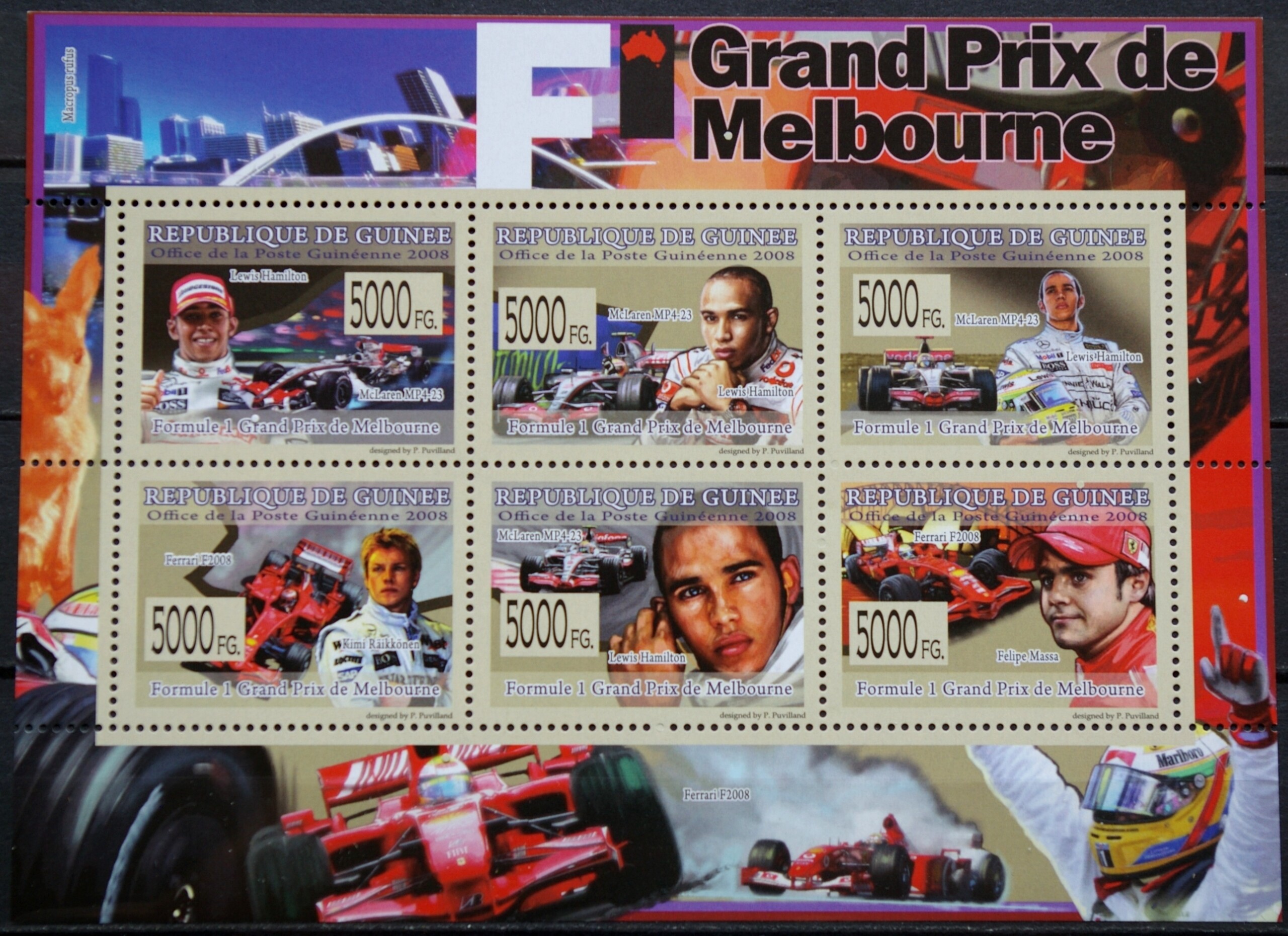 Gvinėja, pilna serija mažajame lapuke MiNr 5789-5794 MNH** V