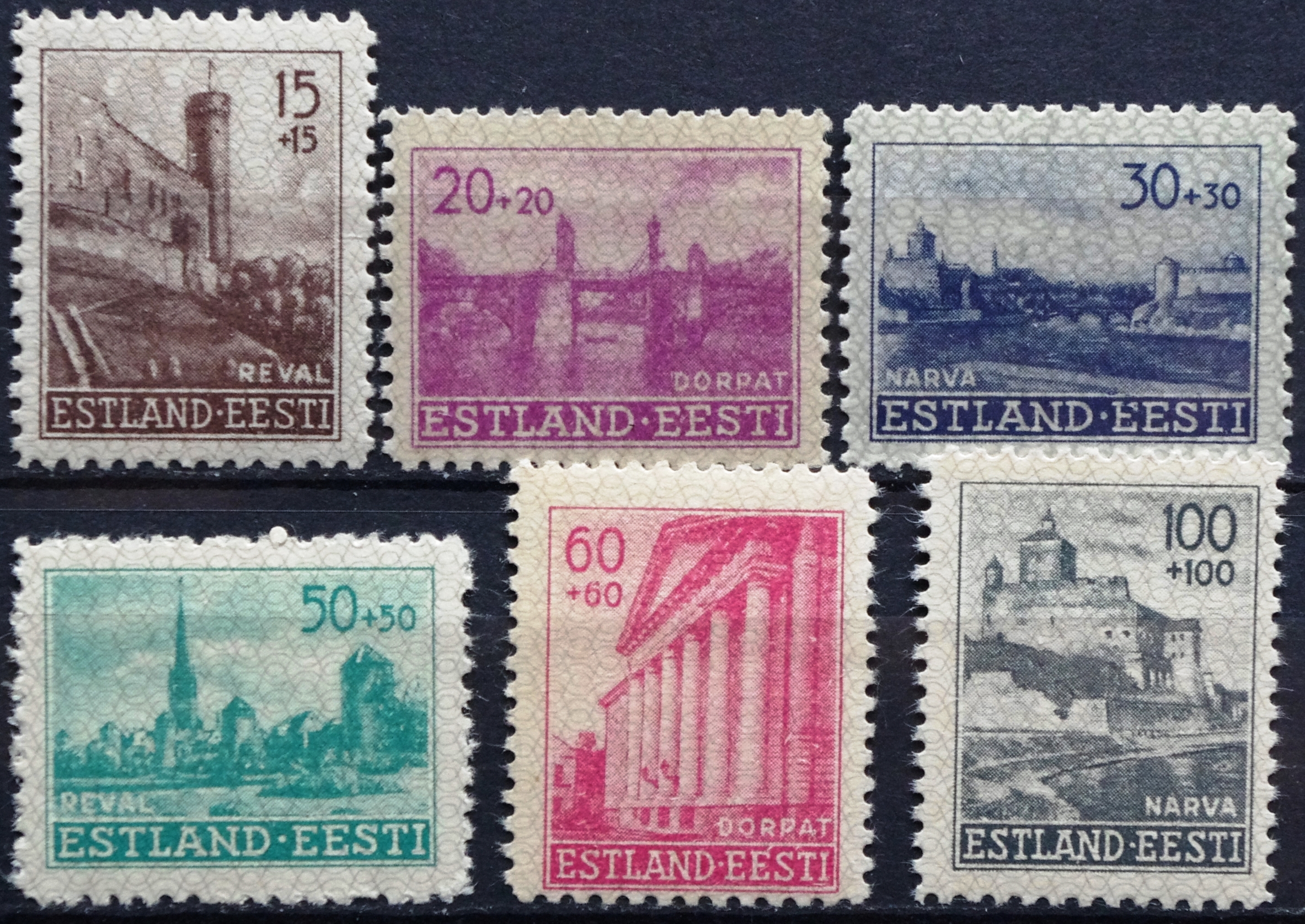 Vokietijos Reichas, Estijos okupacija, pilna serija, MiNr 4-9 MNH**/MH* V