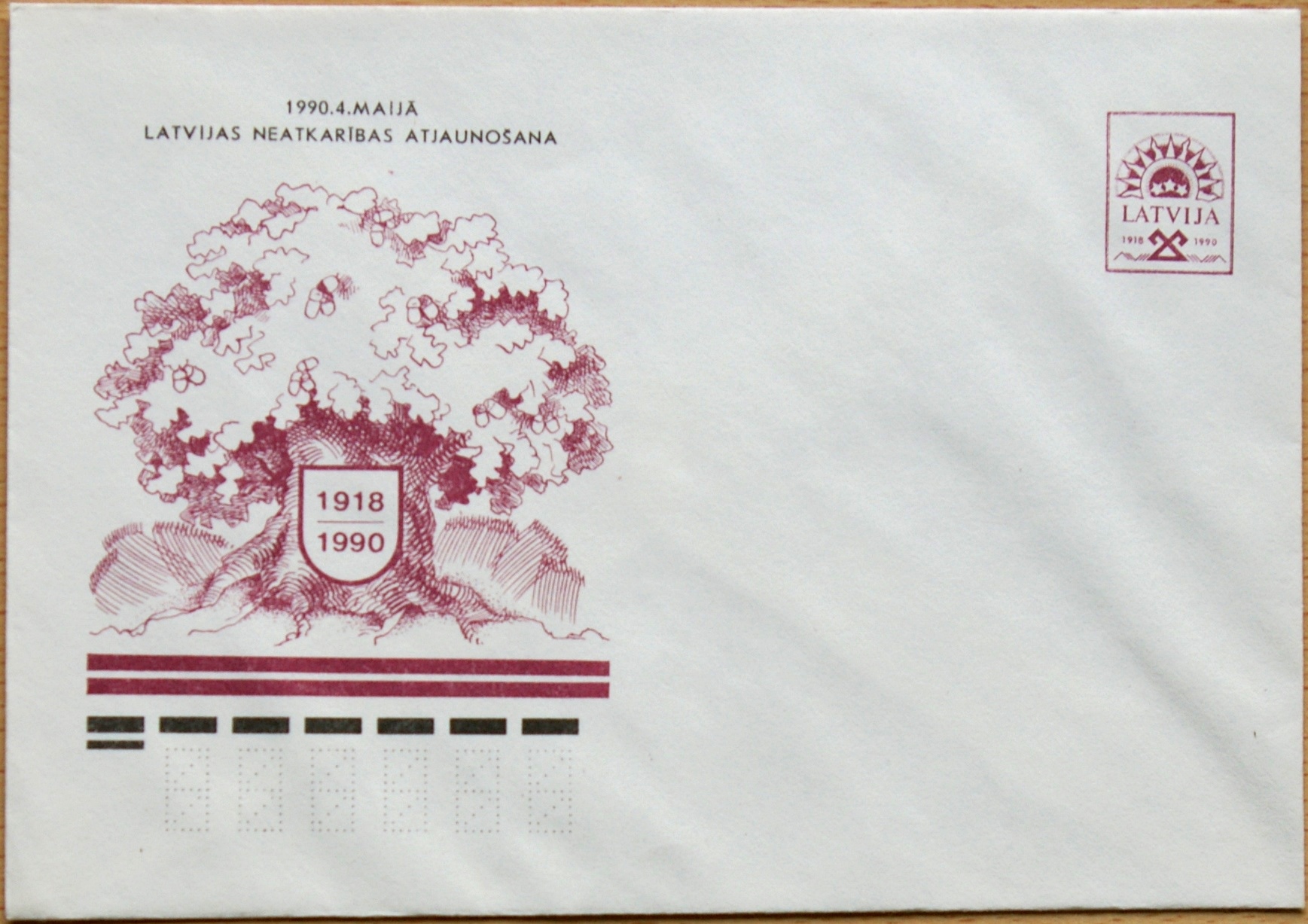 Latvija, 1990m proginis markiruotas vokas G