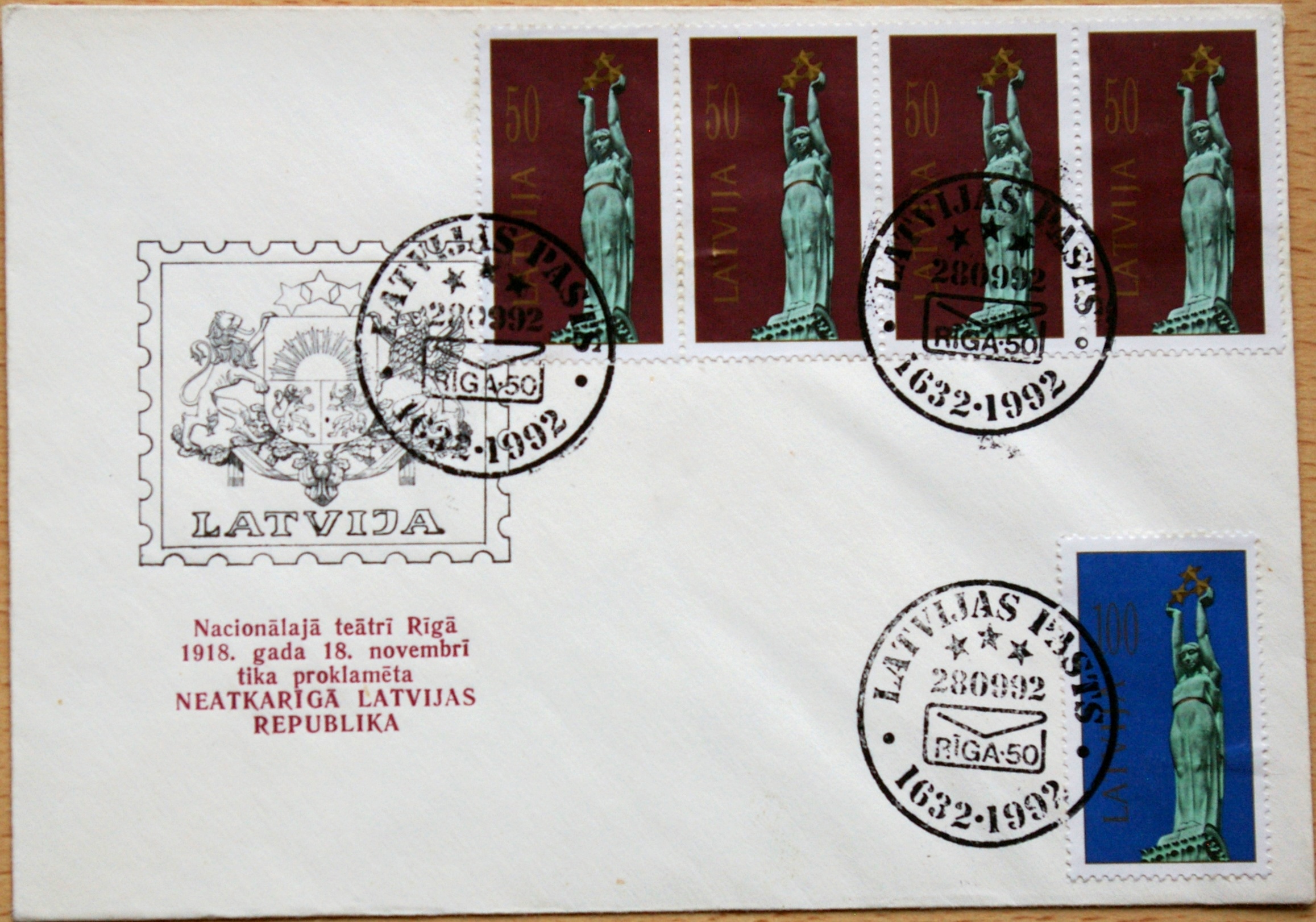 Latvija, 1992m proginis vokas G