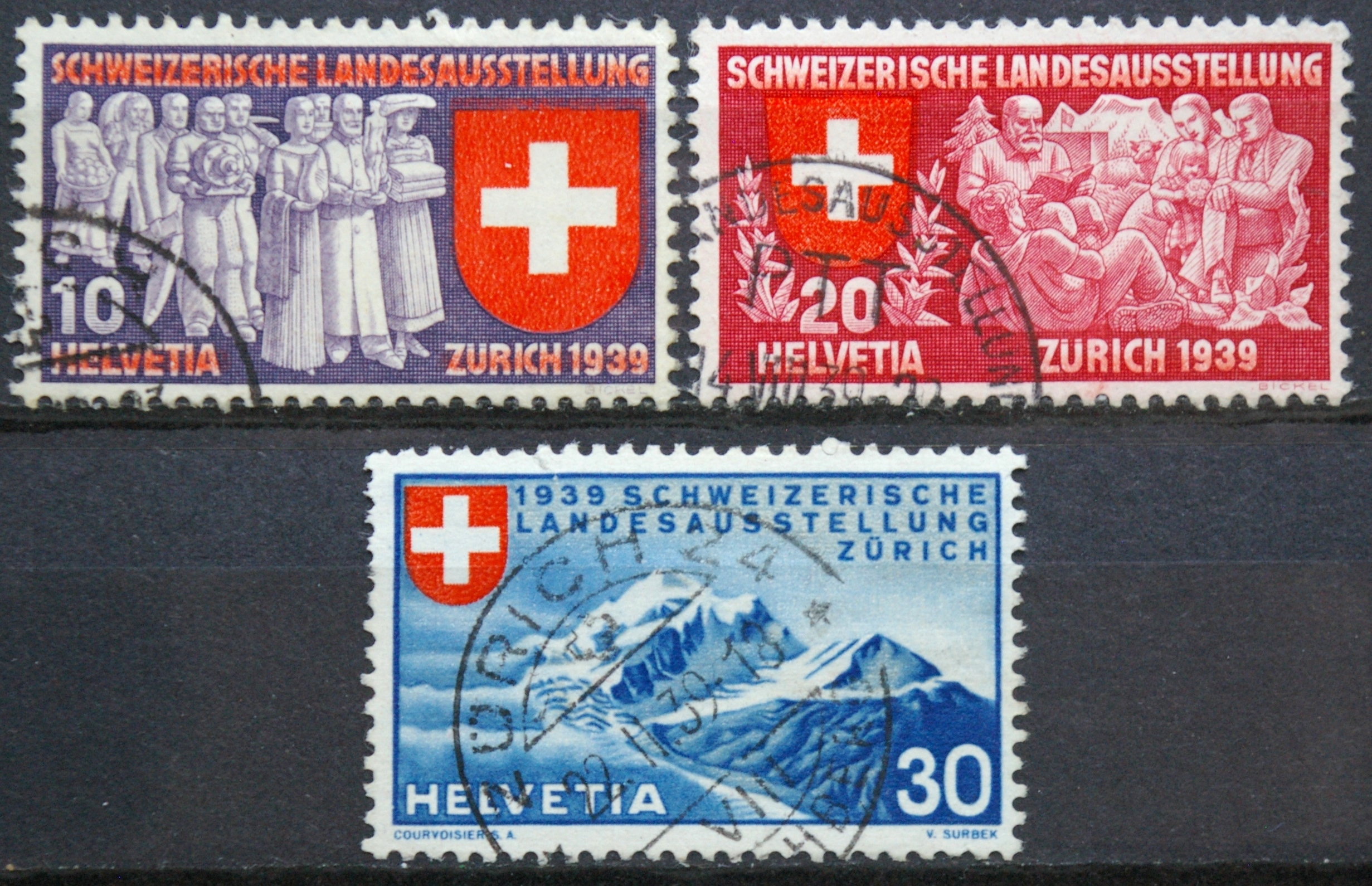 Šveicarija, pilna serija, MiNr 335-337 Used (O)