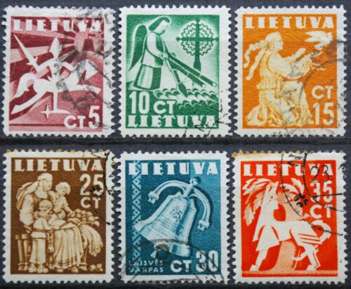 Tarpukario Lietuva, pilna serija MiNr 437-442 Used(O)