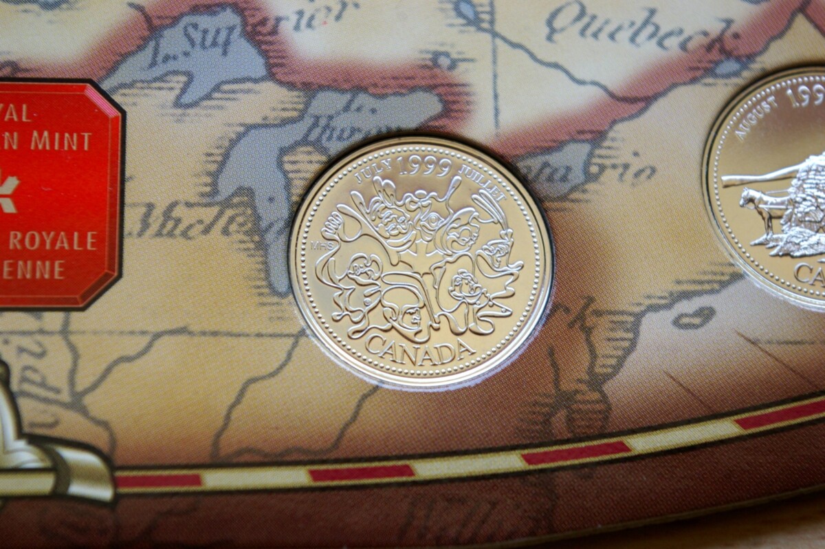 Kanada, 1999m 25 centų monetų rinkinys proginėje pakuotėje