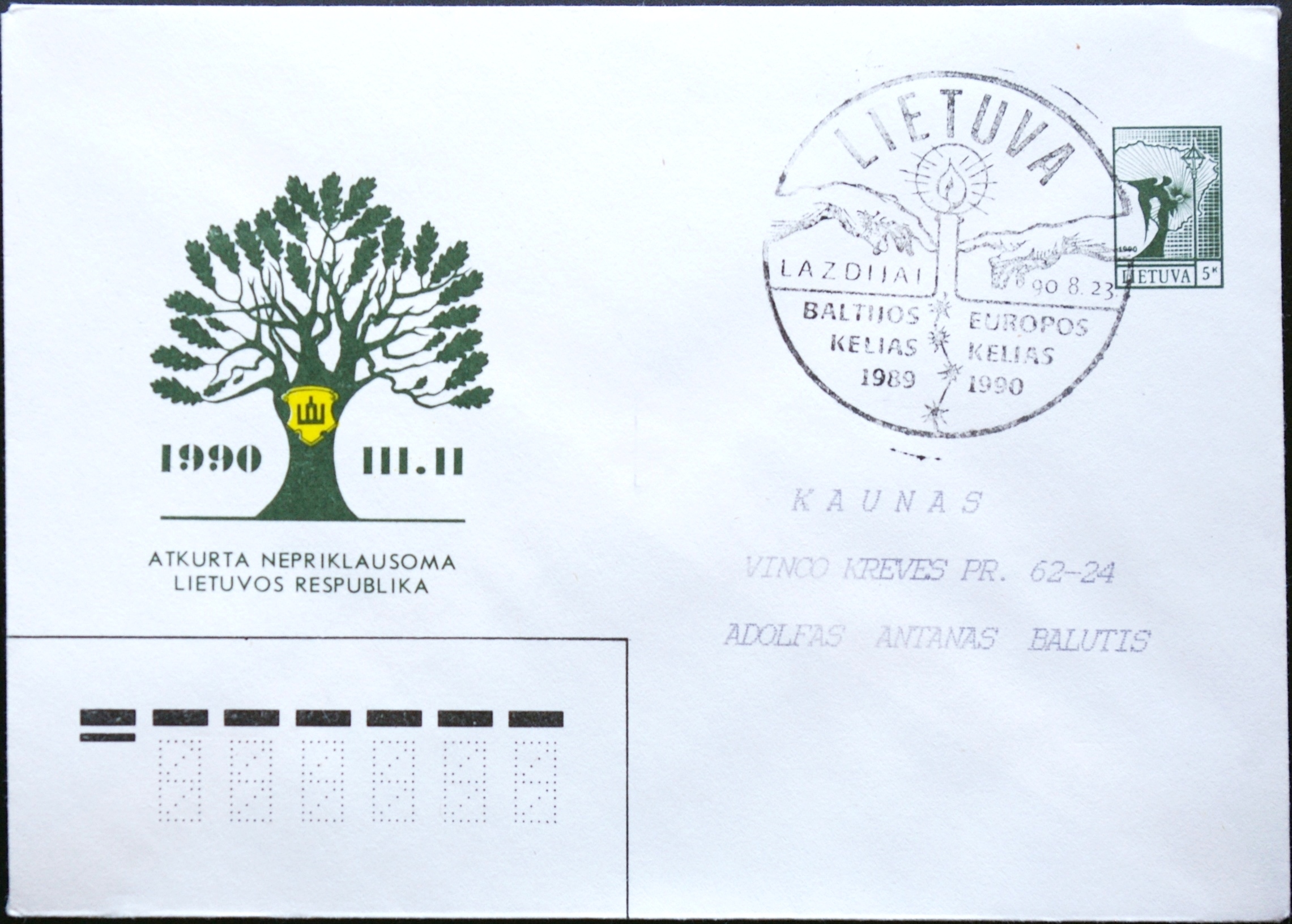 Lietuva, ženklinis vokas Nr.: C2 B