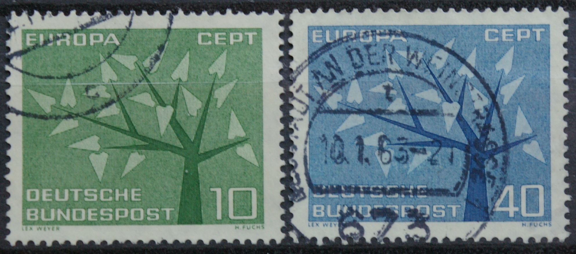 Vokietija, pilna serija, MiNr 383-384 Used O)