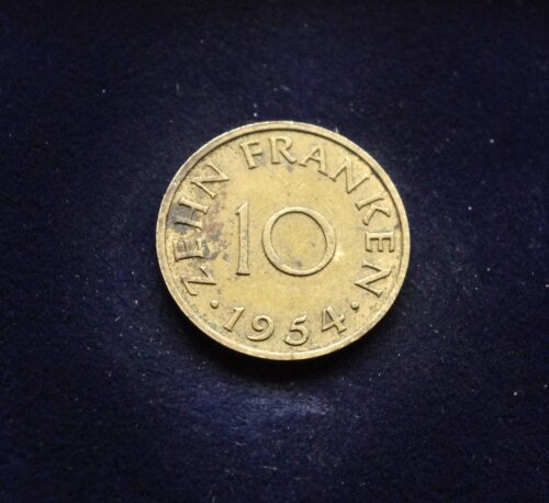 Vokietija, Saras, 10 frankų 1954m E