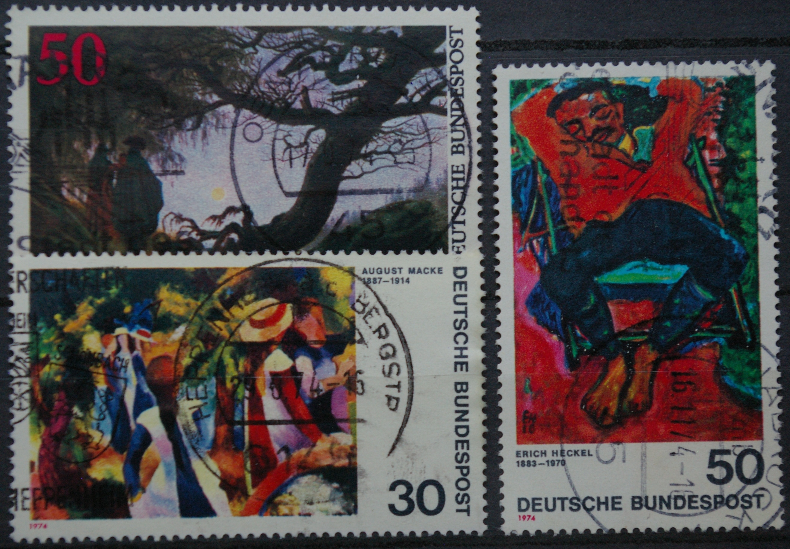 Vokietija, pilna serija + vienas ženklas MiNr 815, 816-817 Used(O)