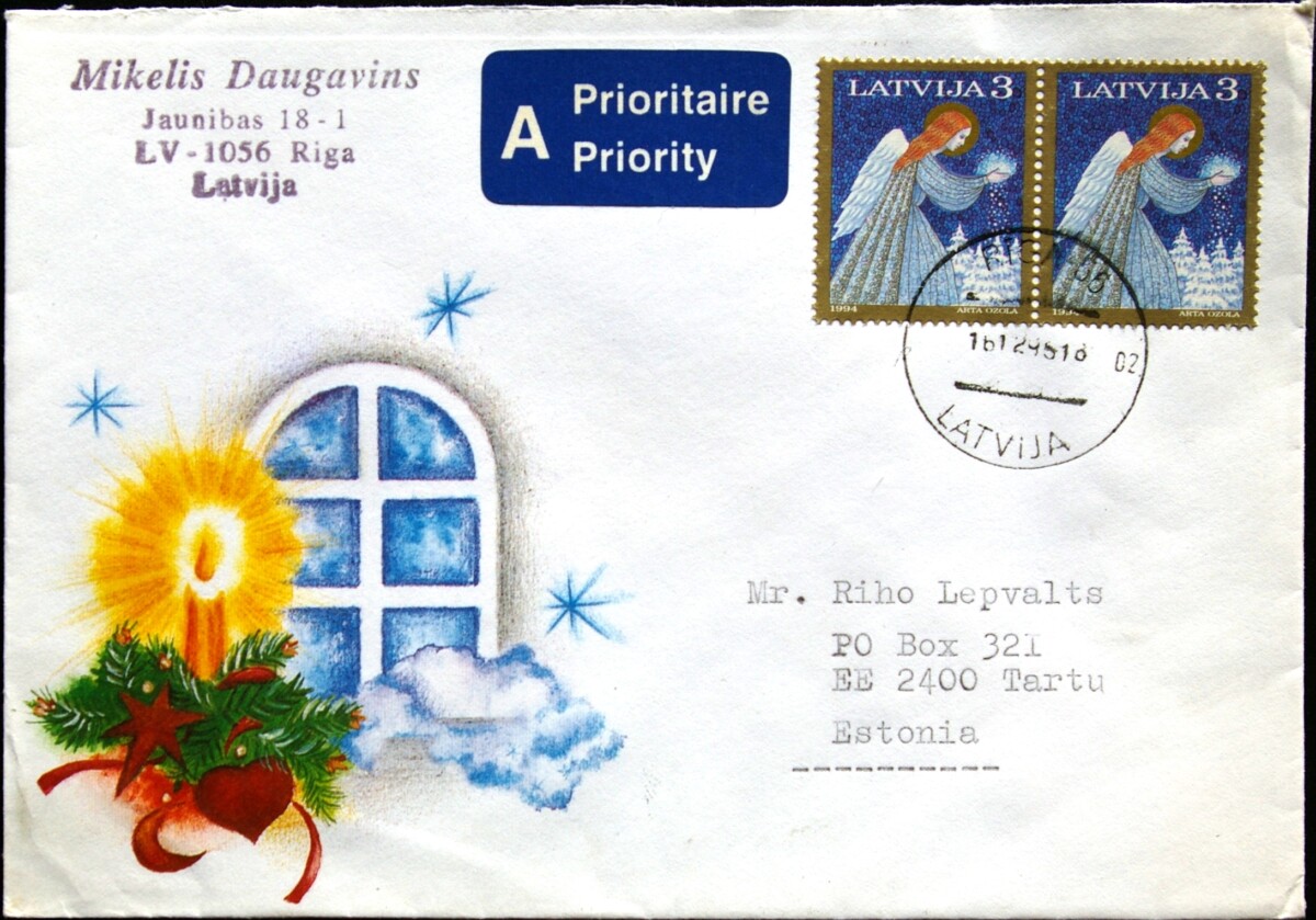 Latvija, 1994m meninis vokas su MiNr 382