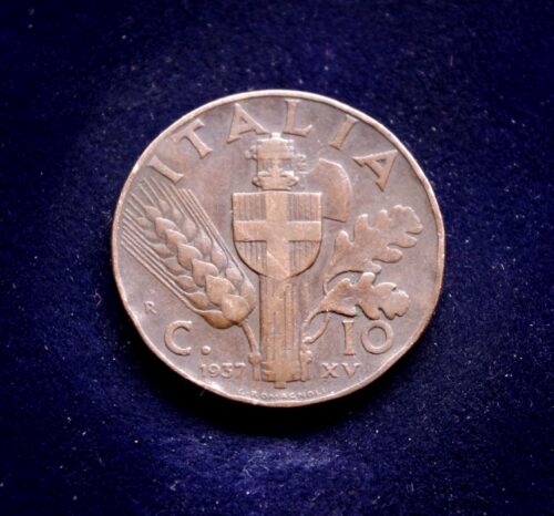 Italija, 10 čentezimų 1937m E