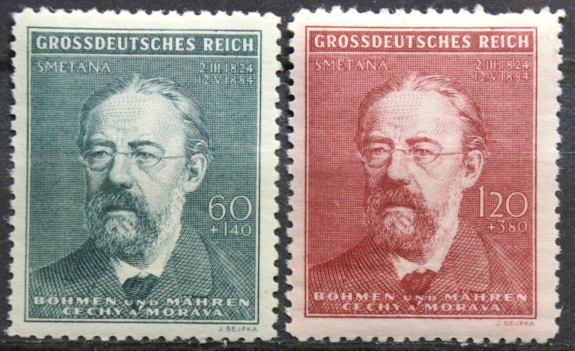 Vokietijos Reichas, Čekijos okupacija, pilna serija MiNr 138-139 MLH*