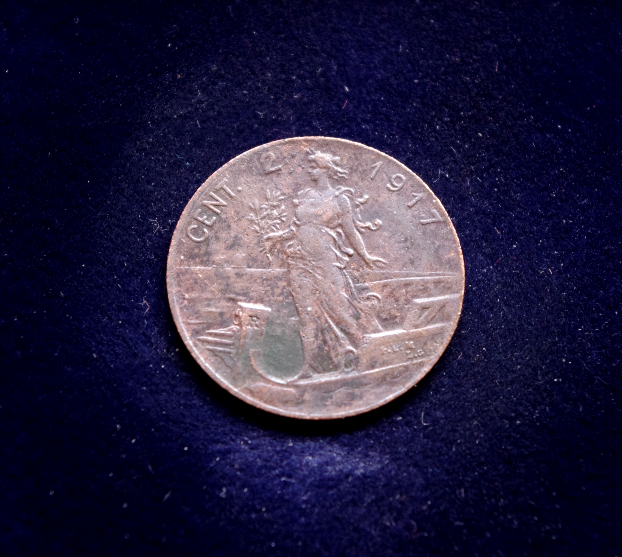 Italija, 2 čentezimai 1917m E