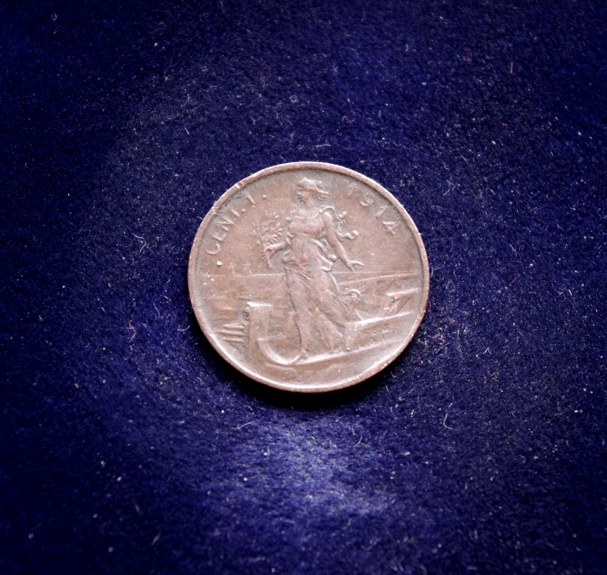 Italija, 1 čentezimas 1914m E