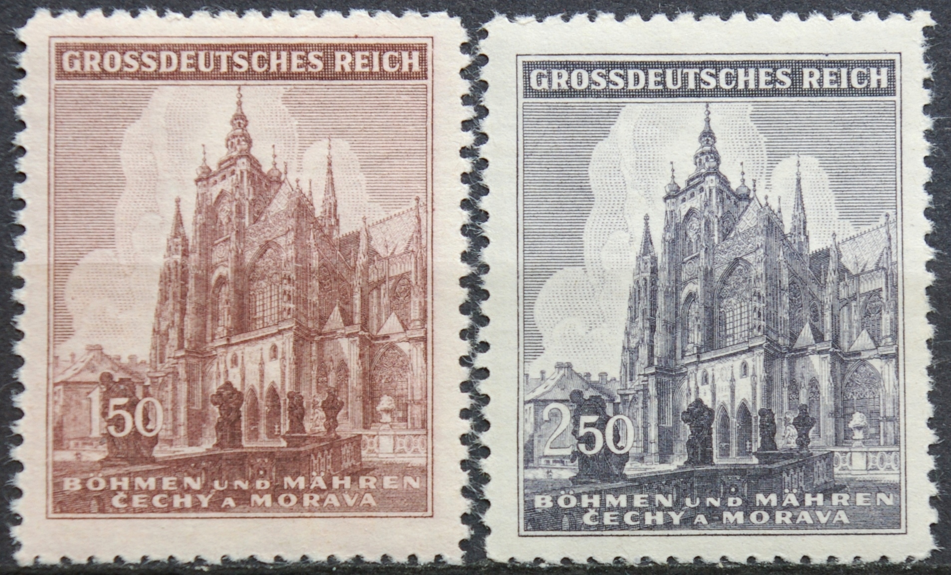 Vokietijos Reichas, Čekijos okupacija, pilna serija MiNr 140-141 MLH*