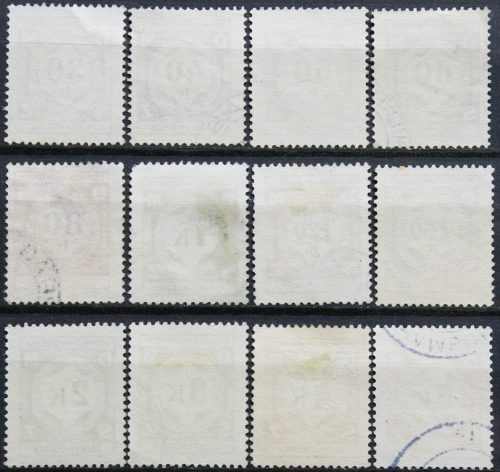 Vokietijos Reichas, Čekijos okupacija, tarnybiniai, pilna serija, MiNr 1-12 Used (O)