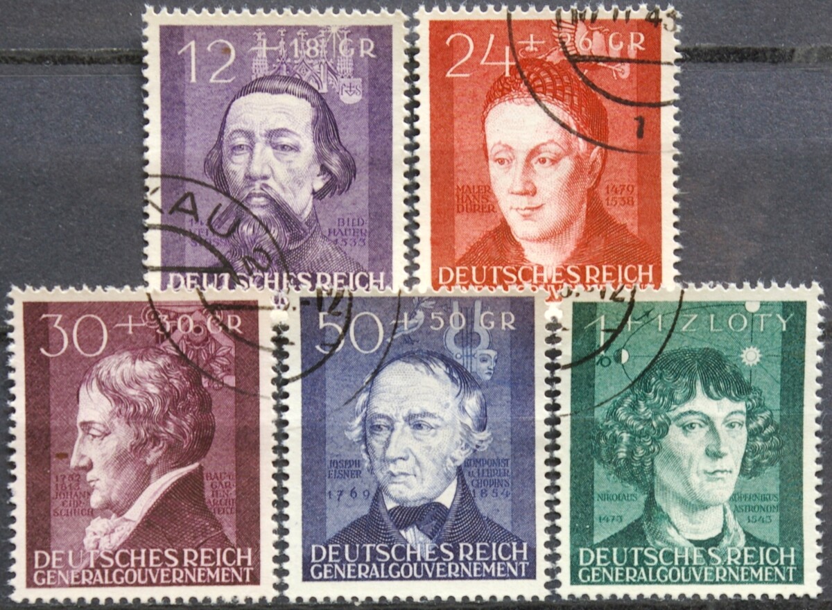 Vokietijos Reichas, Lenkijos okupacija, pilna serija, MiNr 96-100 Used(O)