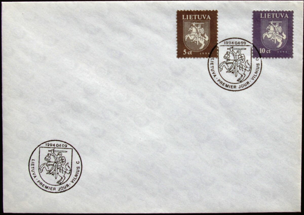 Lietuva, 1991m pirmos dienos vokas su MiNr 553-554