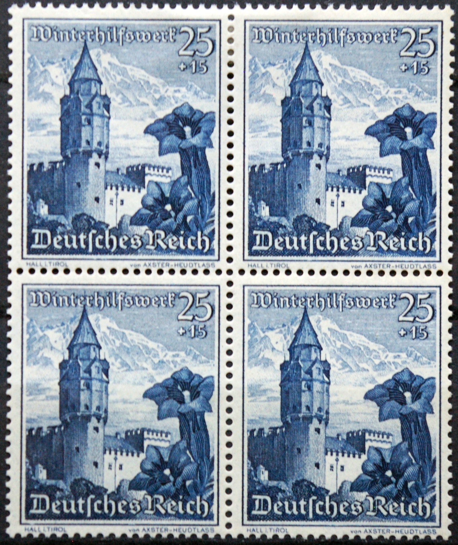 Vokietijos Reichas, kvartblokis MiNr 682 MNH**/MH*