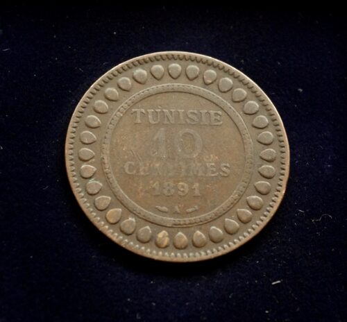 Tunisas, 10 santimų 1891m E
