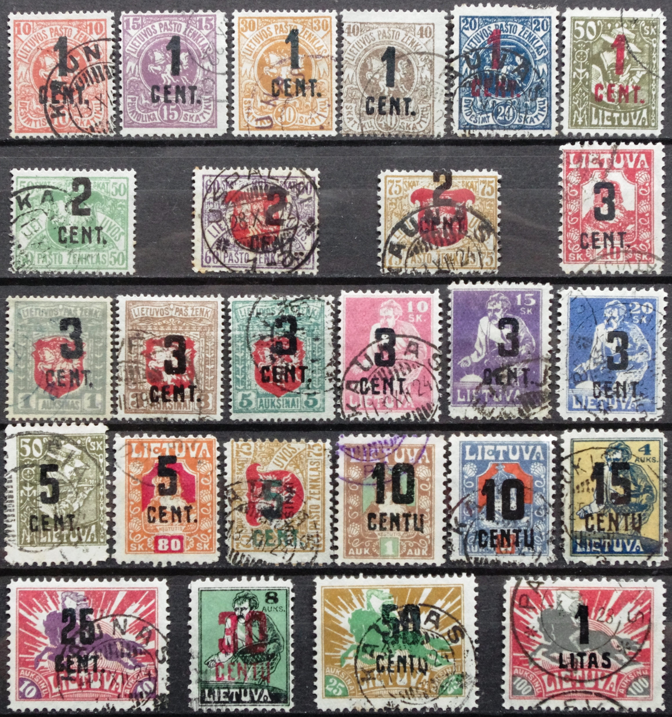 Tarpukario Lietuva, perspausdintų rinkinys MiNr 138-175* MH*/MNG(*)