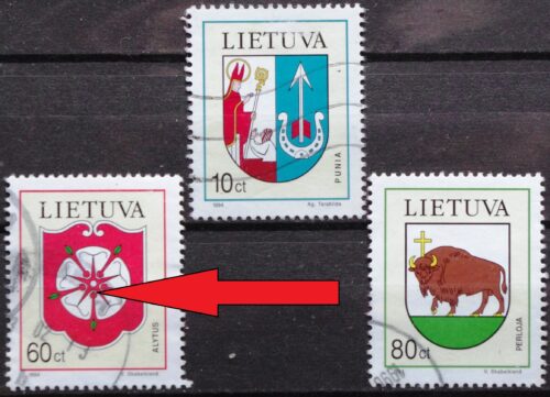 Lietuva, pilna serija su abartu V1 MiNr 563-565 Used(O) V