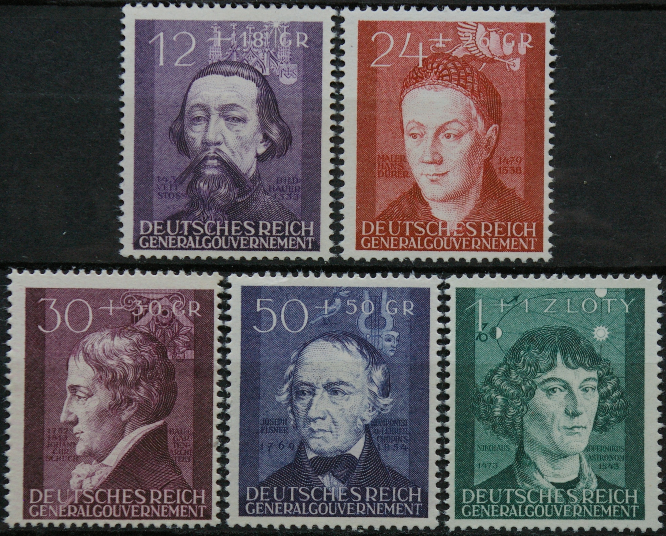 Vokietijos Reichas, Lenkijos okupacija, pilna serija, MiNr 96-100 MNH**