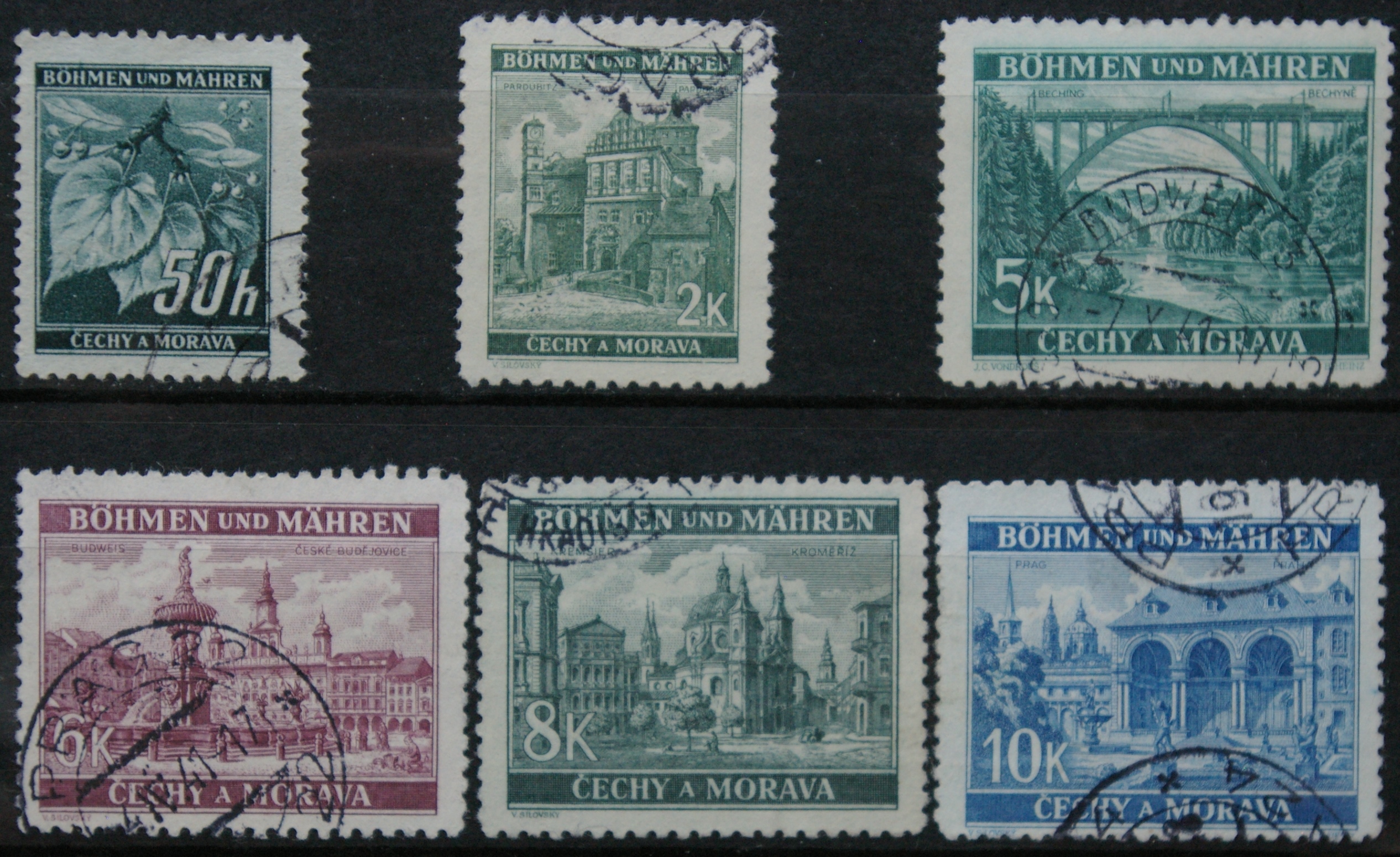 Vokietijos Reichas, Čekijos okupacija, MiNr 55-60 Used(O)