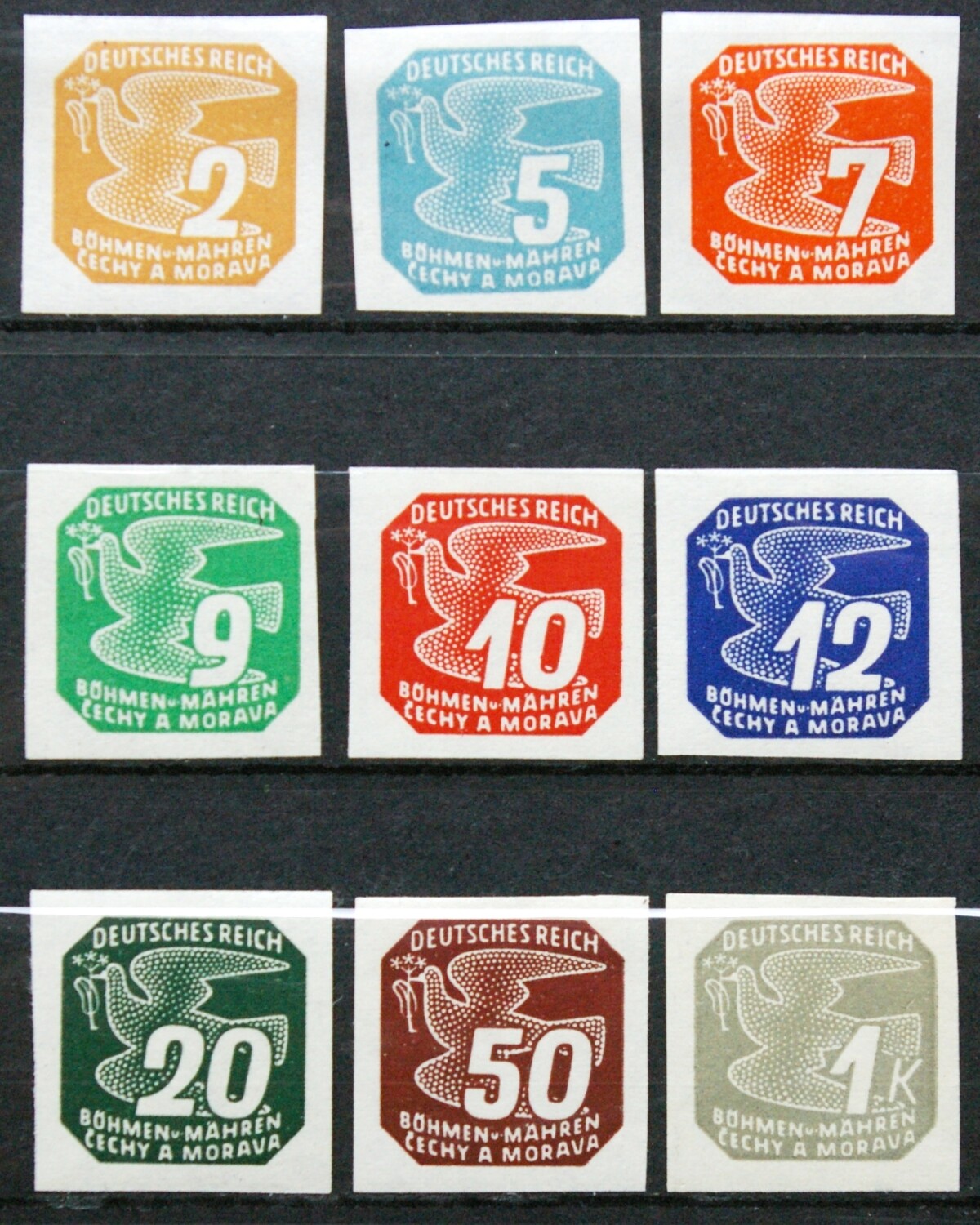 Vokietijos Reichas, Čekijos okupacija, pilna serija, MiNr 117-125 MNH**