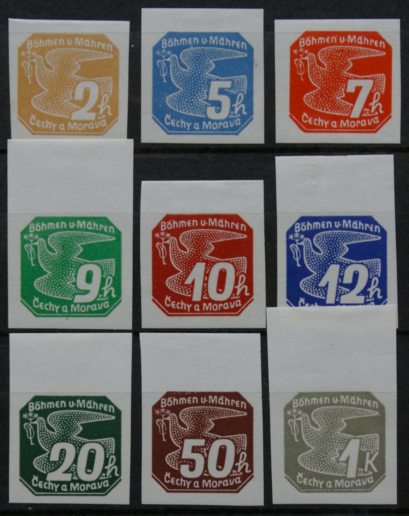 Vokietijos Reichas, Čekijos okupacija, pilna serija, MiNr 42-50 MLH*