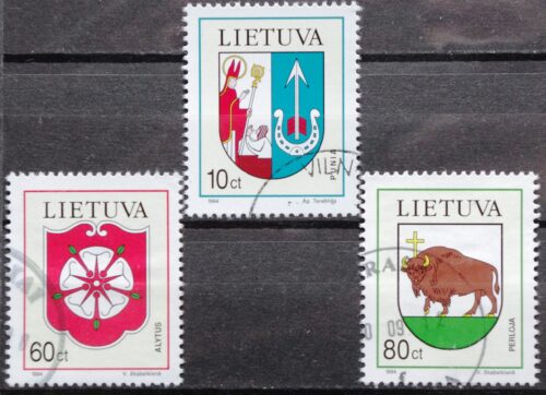 Lietuva, pilna serija su abartu V1 MiNr 563-565 Used(O) V