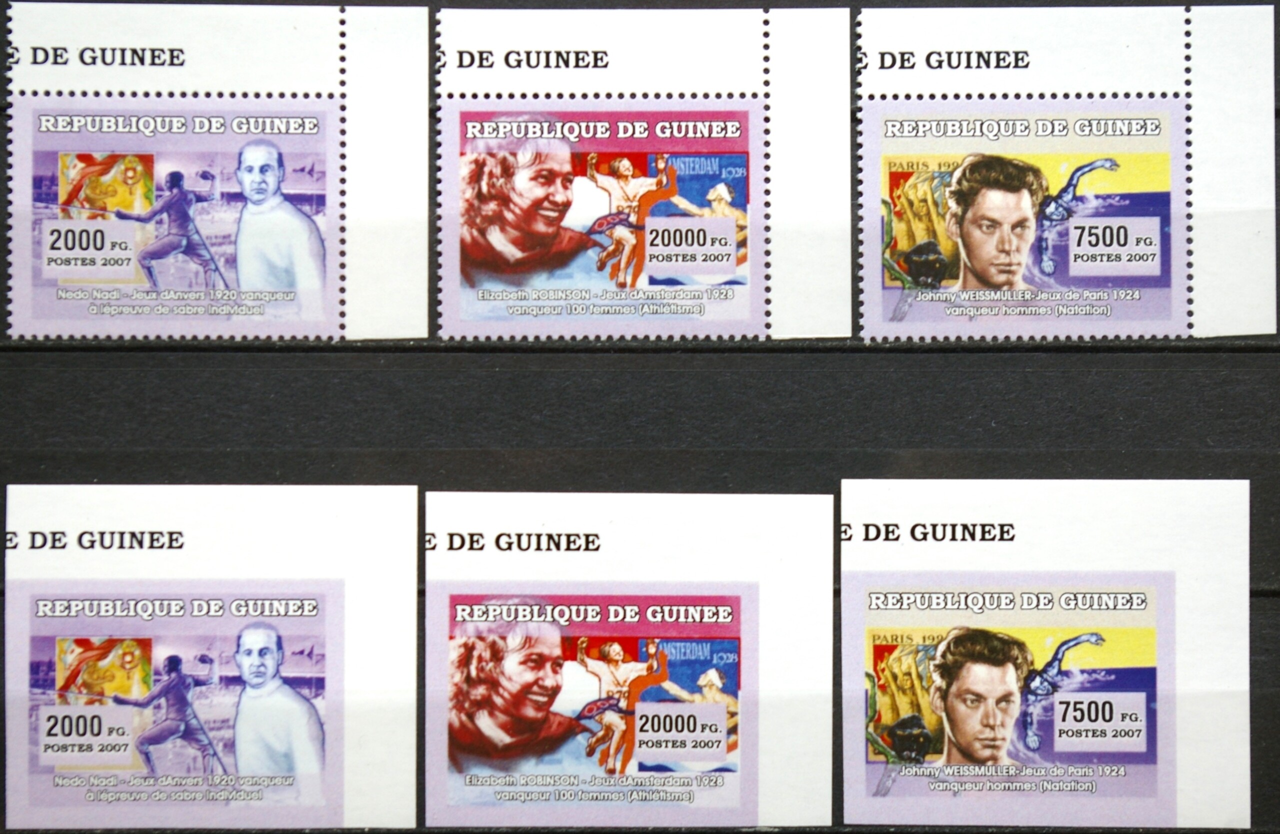 Gvinėja, pilna serija MiNr 4551-4553A ir B MNH** V